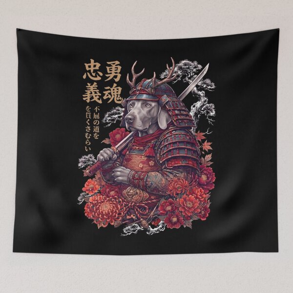 Item preview, Japanese Weimaraner Art Samurai Aesthetic Dog Owner designed and sold by DoodleTortle.