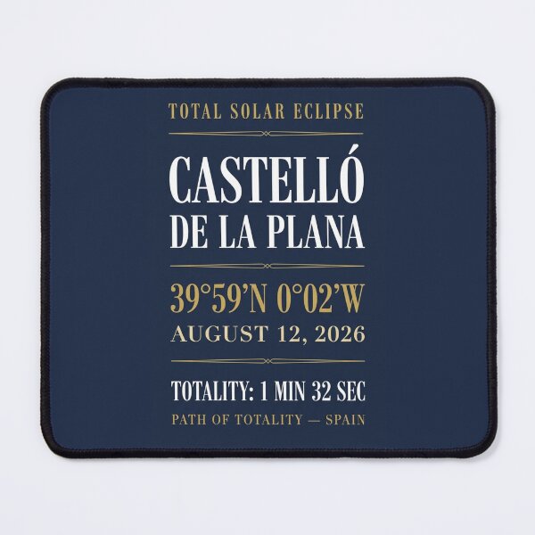 Item preview, Castelló de la Plana Solar Eclipse Spain 2026 Totality designed and sold by CalmCapy Co.