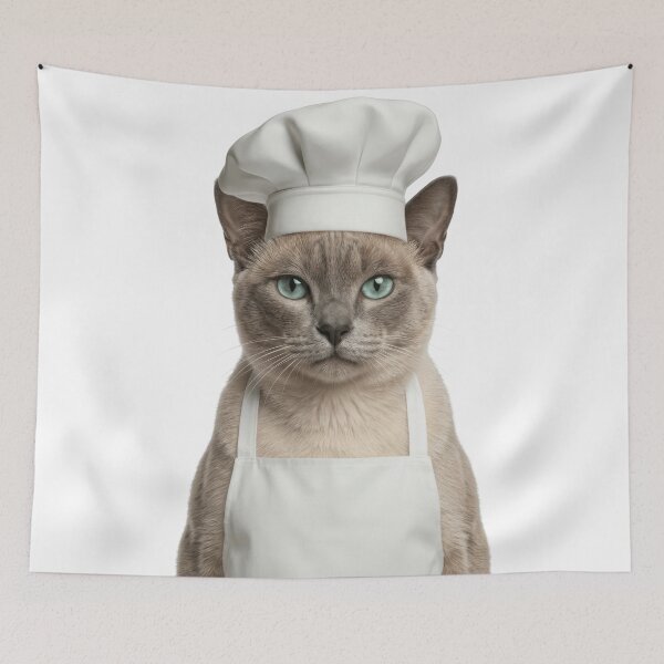Item preview, Funny Tonkinese Cat Chef Realistic Animal Cooking Humor Art designed and sold by LazyOwlStore.