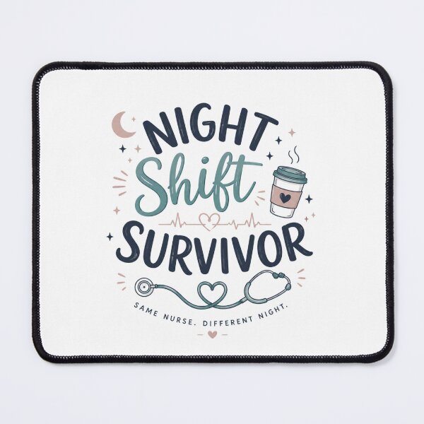 Item preview, Night Shift Survivor Funny Nurse designed and sold by Nurse Craft Studio.