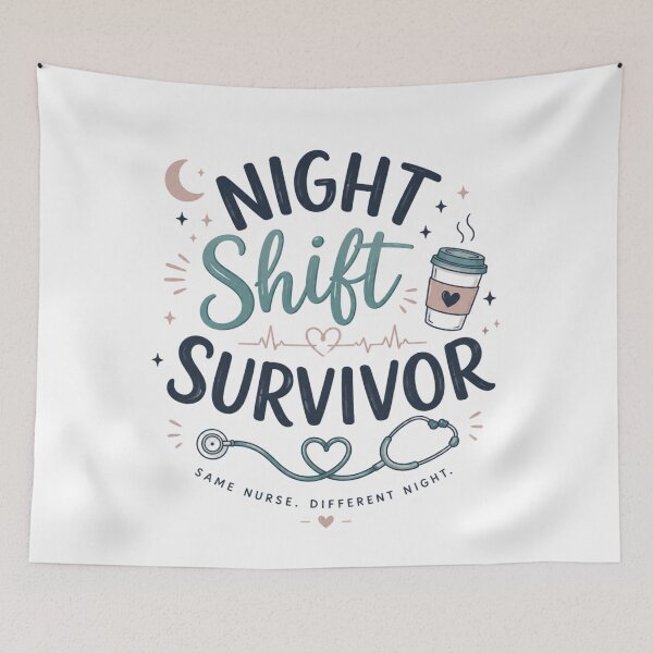 Item preview, Night Shift Survivor Funny Nurse designed and sold by Nurse Craft Studio.