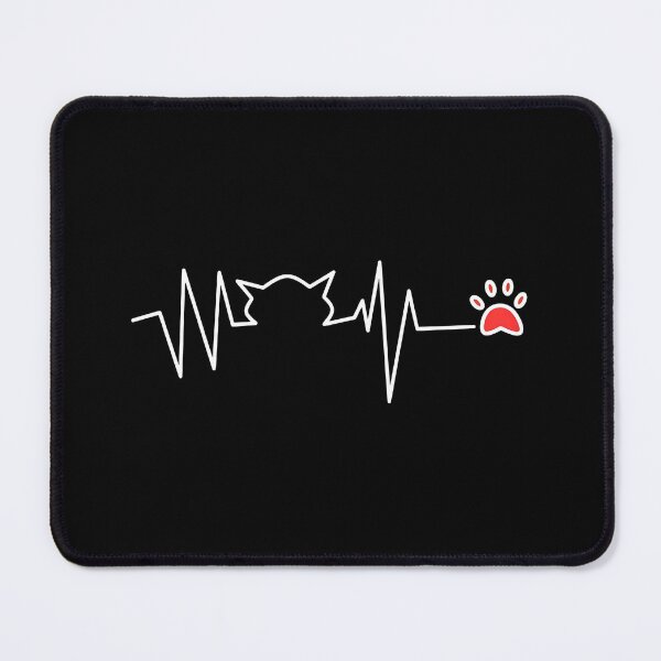 Item preview, Cat Heartbeat Line Design – Cat Lover Paw Print EKG Art T-Shirt designed and sold by StranHabesre51.