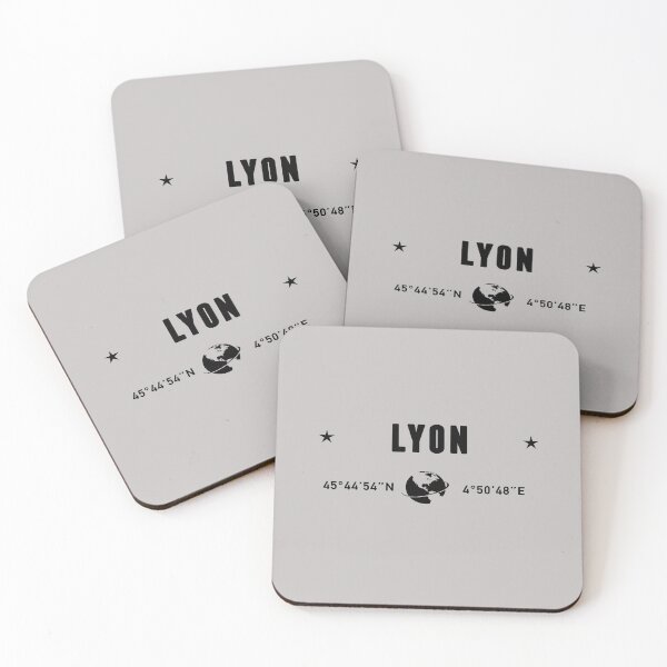Item preview, Lyon France Coordinates Globe Typography designed and sold by capricedefille.
