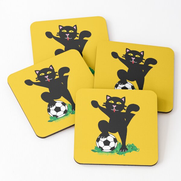 Item preview, Soccer player black cat designed and sold by fluffyfamcraft.