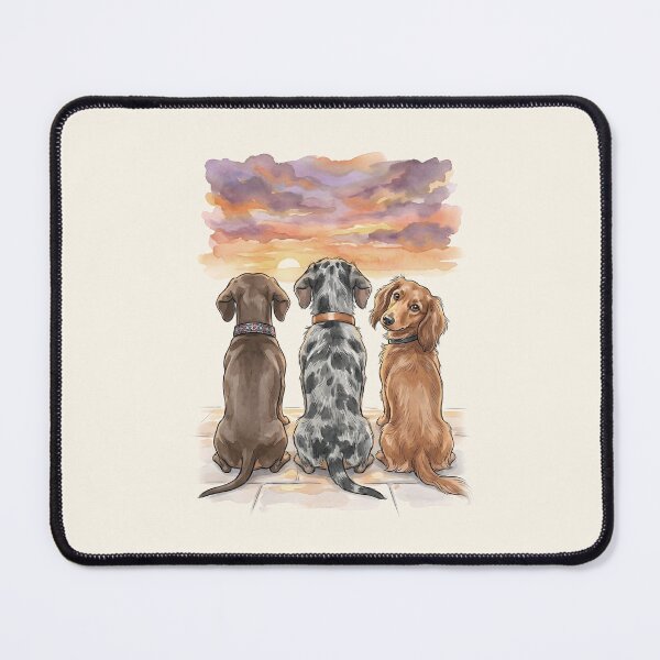 Item preview, Dachshund Brotherhood Sunset Watercolor - Cozy Wiener Dogs Art designed and sold by KINKDesign.