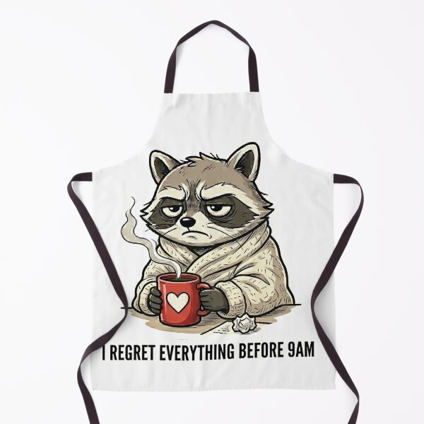 Item preview, I Regret Everything Before 9AM Cozy Raccoon Morning Humor designed and sold by SoftAuraStudi0.