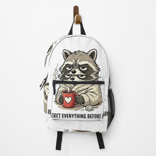 Item preview, I Regret Everything Before 9AM Cozy Raccoon Morning Humor designed and sold by SoftAuraStudi0.