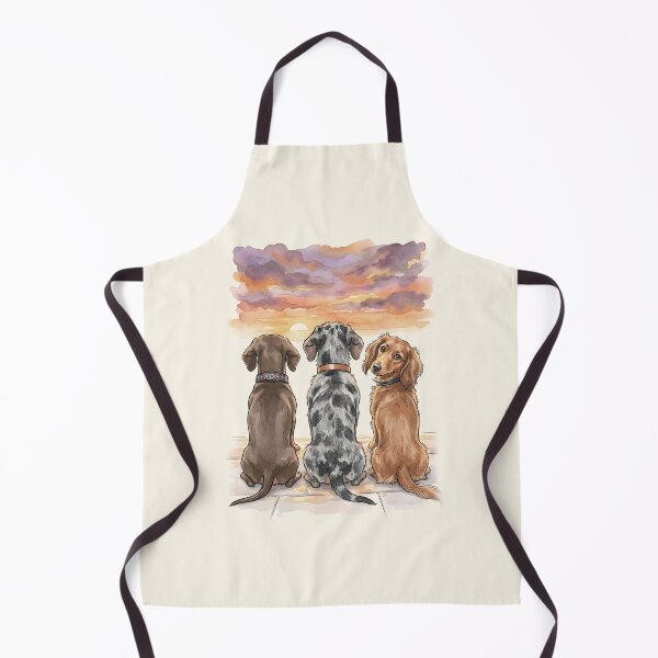 Item preview, Dachshund Brotherhood Sunset Watercolor - Cozy Wiener Dogs Art designed and sold by K Design Store.