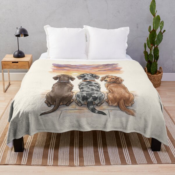 Item preview, Dachshund Brotherhood Sunset Watercolor - Cozy Wiener Dogs Art designed and sold by KINKDesign.