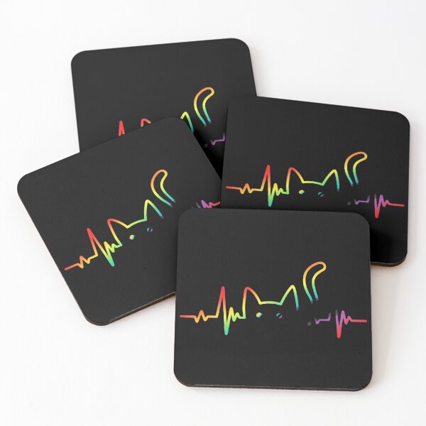 Item preview, Rainbow Cat Heartbeat ECG Pride Tee designed and sold by StranHabesre51.