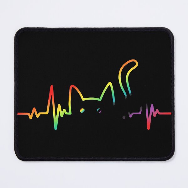 Item preview, Rainbow Cat Heartbeat ECG Pride Tee designed and sold by StranHabesre51.