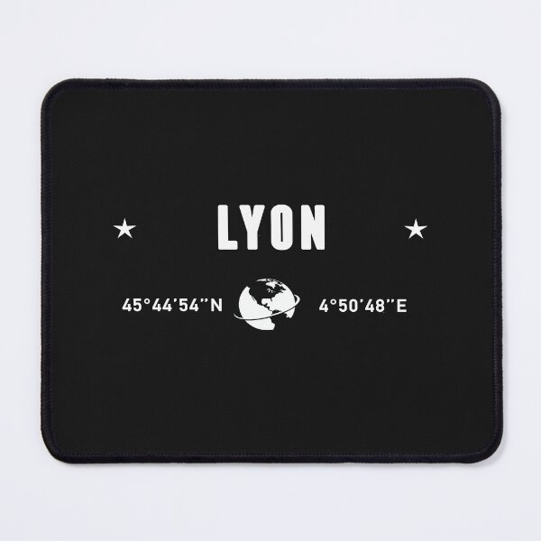 Item preview, Lyon France Coordinates Globe Typography White designed and sold by capricedefille.