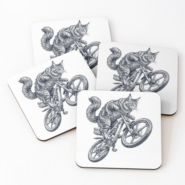 Item preview, Vintage Maine Coon Cat Riding Bicycle Cycling Bike Kitten Lover designed and sold by TerryConnells.