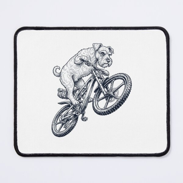 Item preview, Vintage Miniature Schnauzer Riding Bicycle Cycling Bike Dog Lover designed and sold by TerryConnells.