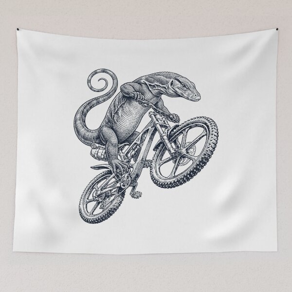 Item preview, Vintage Monitor Lizard Riding Bicycle Cycling Bike Animal Lover designed and sold by TerryConnells.