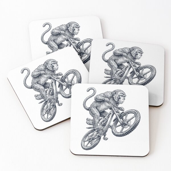 Item preview, Vintage Monkey Riding Bicycle Cycling Bike Animal Lover designed and sold by TerryConnells.