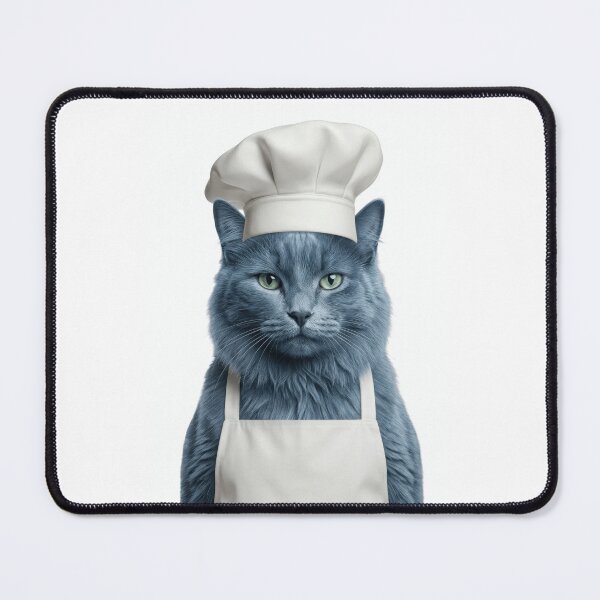 Item preview, Funny Nebelung Cat Chef Realistic Animal Cooking Humor Art designed and sold by LazyOwlStore.