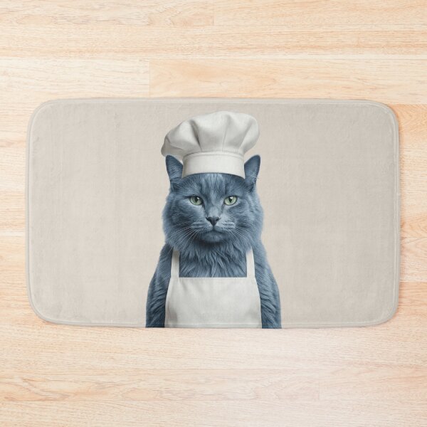 Item preview, Funny Nebelung Cat Chef Realistic Animal Cooking Humor Art designed and sold by LazyOwlStore.