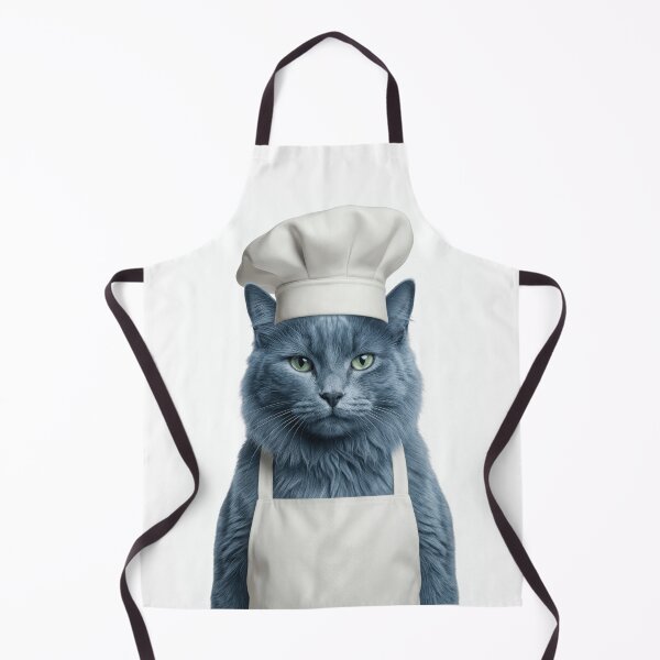 Item preview, Funny Nebelung Cat Chef Realistic Animal Cooking Humor Art designed and sold by LazyOwlStore.