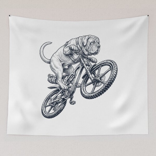 Item preview, Vintage Neapolitan Mastiff Riding Bicycle Cycling Bike Dog Lover designed and sold by TerryConnells.