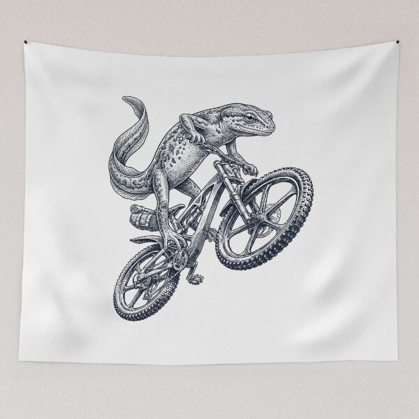 Item preview, Vintage Newt Riding Bicycle Cycling Bike Animal Lover designed and sold by TerryConnells.