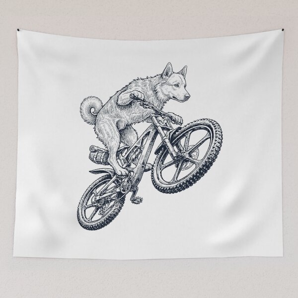 Item preview, Vintage Norwegian Buhund Riding Bicycle Cycling Bike Dog Lover designed and sold by TerryConnells.