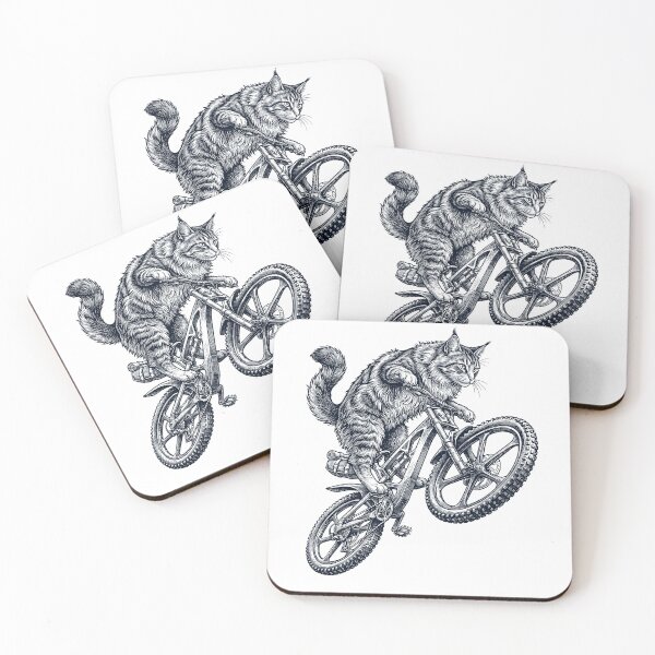 Item preview, Vintage Norwegian Forest Cat Riding Bicycle Cycling Bike Kitten Lover designed and sold by TerryConnells.