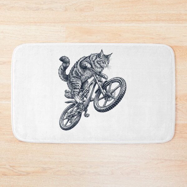 Item preview, Vintage Norwegian Forest Cat Riding Bicycle Cycling Bike Kitten Lover designed and sold by TerryConnells.