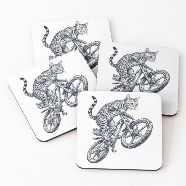 Item preview, Vintage Ocicat Cat Riding Bicycle Cycling Bike Kitten Lover designed and sold by TerryConnells.
