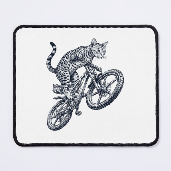 Item preview, Vintage Ocicat Cat Riding Bicycle Cycling Bike Kitten Lover designed and sold by TerryConnells.