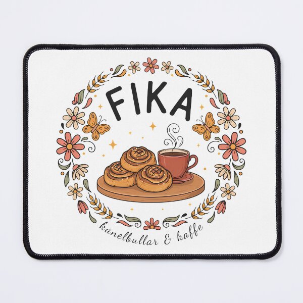 Item preview, Fika Time – Scandinavian Coffee & Cinnamon Buns Folk Art Design designed and sold by ArcticFoxStudio.
