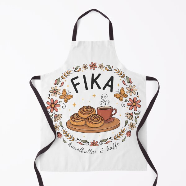 Item preview, Fika Time – Scandinavian Coffee & Cinnamon Buns Folk Art Design designed and sold by ArcticFoxStudio.