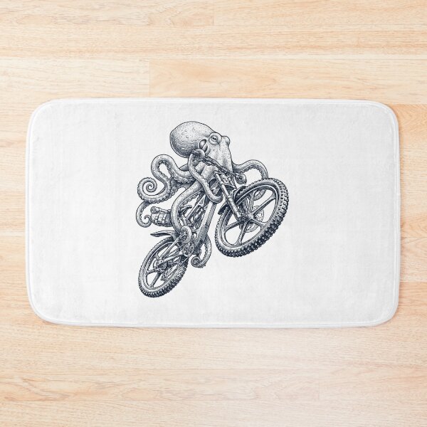 Item preview, Pulpo vintage montando en bicicleta, ciclismo, amante de los animales designed and sold by TerryConnells.