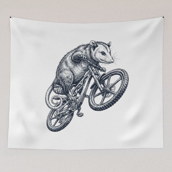 Item preview, Vintage Opossum Riding Bicycle Cycling Bike Animal Lover designed and sold by TerryConnells.