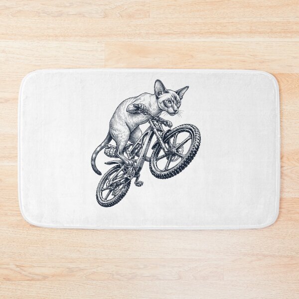 Item preview, Vintage Oriental Shorthair Cat Riding Bicycle Cycling Bike Kitten Lover designed and sold by TerryConnells.