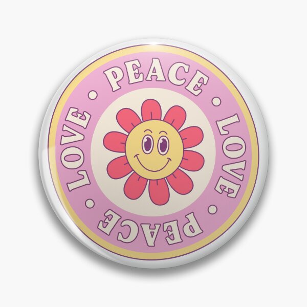 Item preview, Flower Peace and Love Retro Positive Message Design designed and sold by A Little Unhinged.