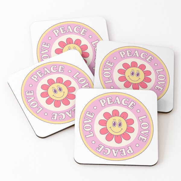 Item preview, Flower Peace and Love Retro Positive Message Design designed and sold by A Little Unhinged.