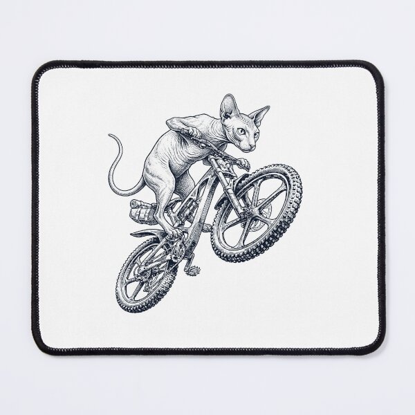 Item preview, Vintage Peterbald Cat Riding Bicycle Cycling Bike Kitten Lover designed and sold by TerryConnells.