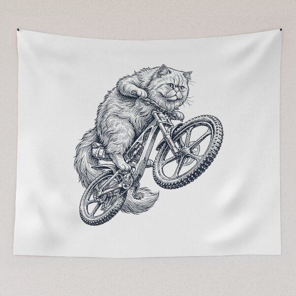 Item preview, Vintage Persian Cat Riding Bicycle Cycling Bike Kitten Lover designed and sold by TerryConnells.