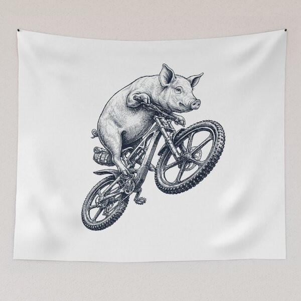 Item preview, Vintage Pig Riding Bicycle Cycling Bike Animal Lover designed and sold by TerryConnells.