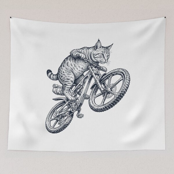 Item preview, Vintage Pixiebob Cat Riding Bicycle Cycling Bike Kitten Lover designed and sold by TerryConnells.