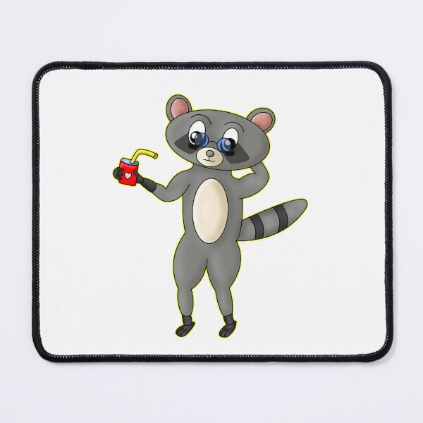 Item preview, Cute Chilling Kawaii Raccoon Relaxing With A Drink designed and sold by BalRaju-Doodles.