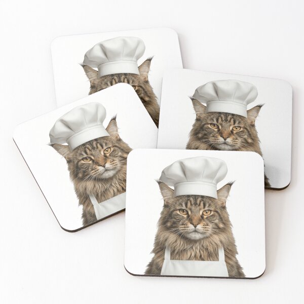 Item preview, Funny Maine Coon Cat Chef Realistic Animal Cooking Humor Art designed and sold by LazyOwlStore.