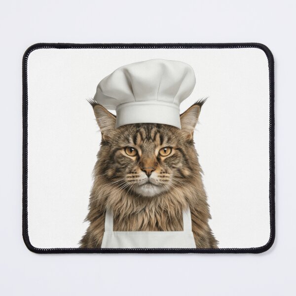 Item preview, Funny Maine Coon Cat Chef Realistic Animal Cooking Humor Art designed and sold by LazyOwlStore.