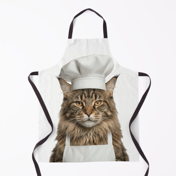 Item preview, Funny Maine Coon Cat Chef Realistic Animal Cooking Humor Art designed and sold by LazyOwlStore.
