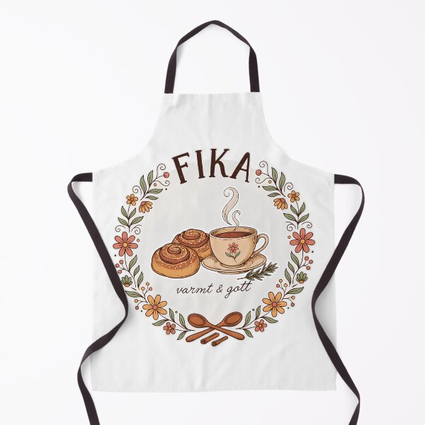 Item preview, Fika Time – Scandinavian Coffee & Cinnamon Buns Folk Art Design designed and sold by ArcticFoxStudio.