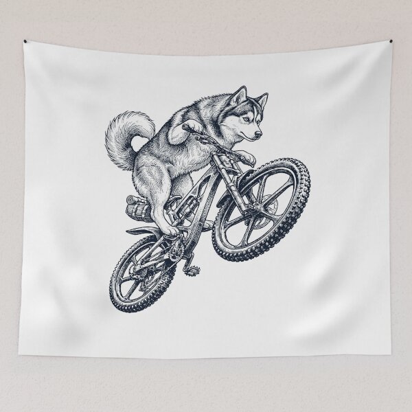 Item preview, Vintage Pomsky Riding Bicycle Cycling Bike Dog Lover designed and sold by TerryConnells.