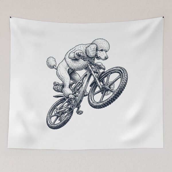 Item preview, Vintage Poodle Riding Bicycle Cycling Bike Dog Lover designed and sold by TerryConnells.