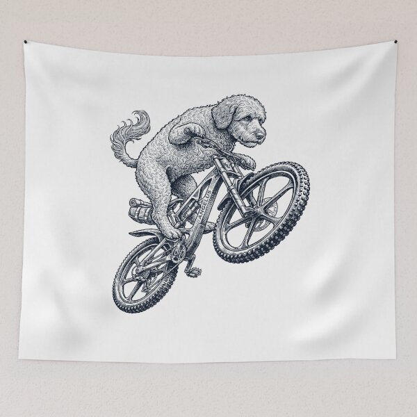 Item preview, Vintage Portuguese Water Dog Riding Bicycle Cycling Bike Dog Lover designed and sold by TerryConnells.