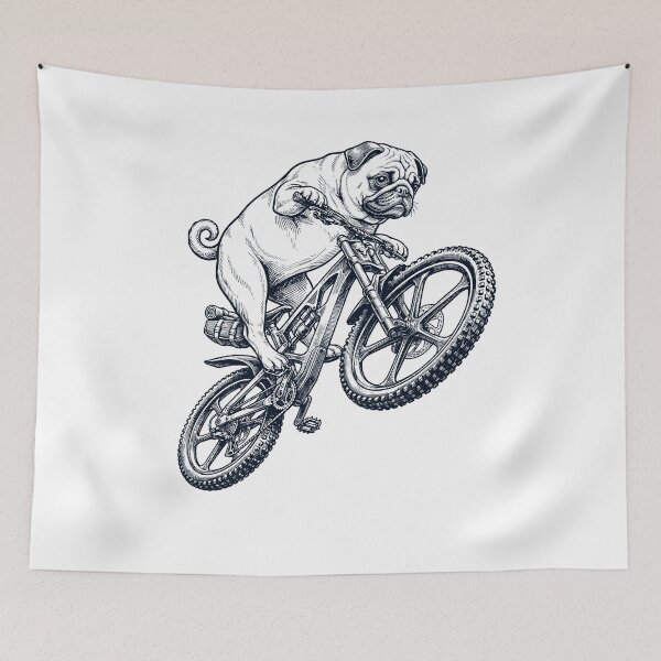 Item preview, Vintage Pug Riding Bicycle Cycling Bike Dog Lover designed and sold by TerryConnells.